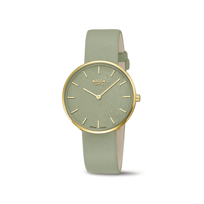 Boccia Trend 3387-03 Damen Armbanduhr Rot/Goldfarben • Saphirglas • Titan-Gehäuse goldplattiert, Bild 3