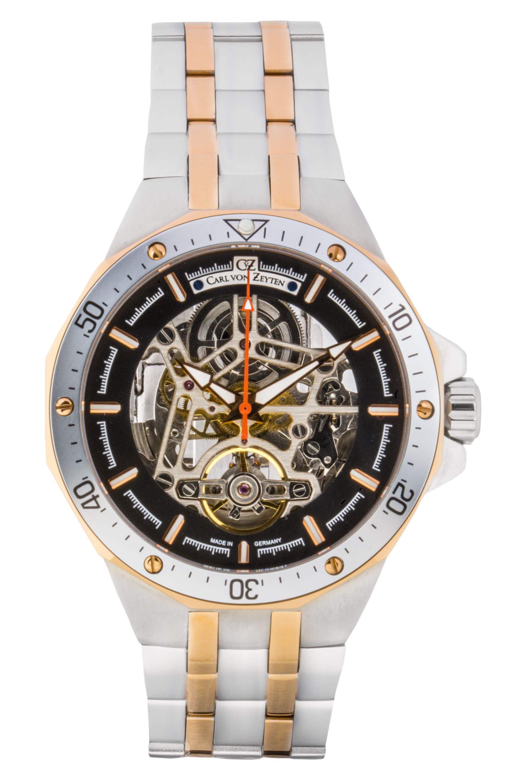 Carl von Zeyten Urberg CVZ0094RBKM Herrenuhr Bicolor Schwarz • Skelettuhrwerk • Saphirglas