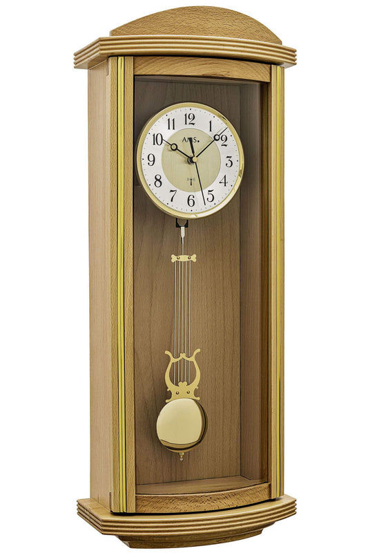 AMS F5015/18 Wanduhr Buche • Funk-Pendelwerk • Westminster-Schlag