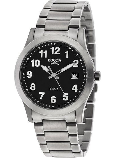 Boccia Titanium 3619-03 Herren Armbanduhr • Reintitan-Gehäuse & -Armband • Mineralglas