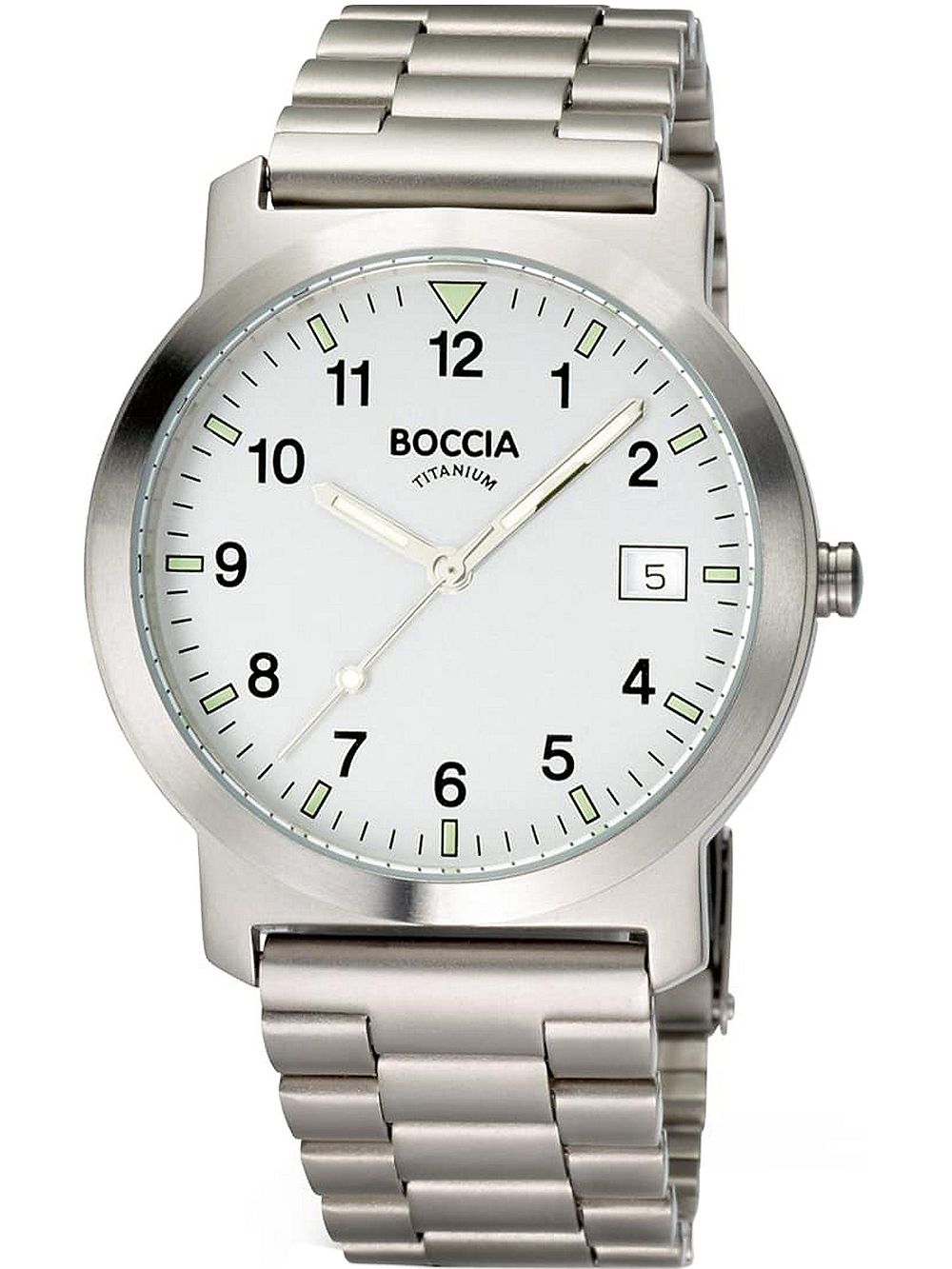 Boccia Titanium 3630-01 Herren Armbanduhr Silber • Mineralglas • Titanarmband