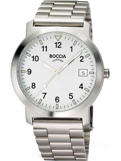 Boccia Titanium 3630-01 Herren Armbanduhr Silber • Mineralglas • Titanarmband
