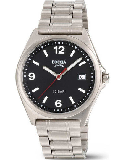 Boccia Titanium 3663-01 Herren Armbanduhr • Mineralglas • Titanarmband