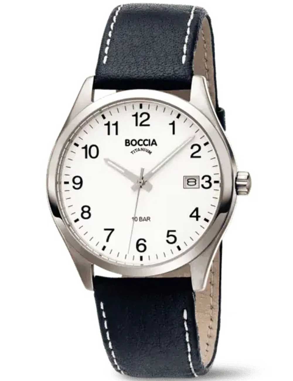 Boccia Titanium 3669-01 Herrenuhr Schwarz • Saphirglas • Reintitan-Gehäuse