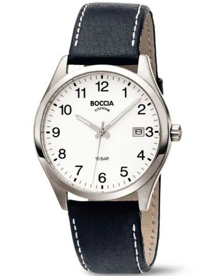 Boccia Titanium 3669-01 Herrenuhr Schwarz • Saphirglas • Reintitan-Gehäuse