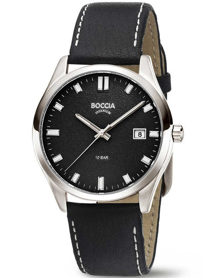 Boccia Titanium 3669-02 Herrenuhr Dunkelgrau • Mineralglas • Titan-Gehäuse