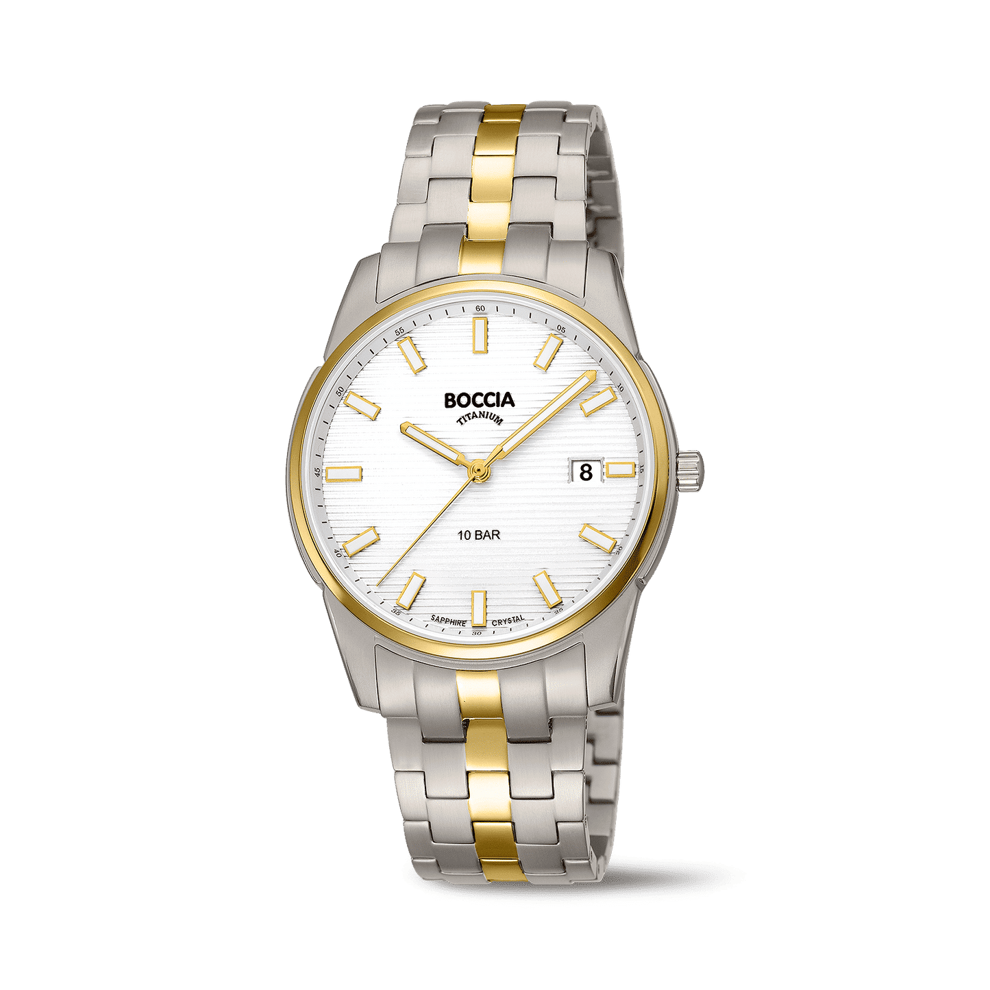 Boccia 3686-02 Herren Armbanduhr • Saphirglas • Bicolor Titan