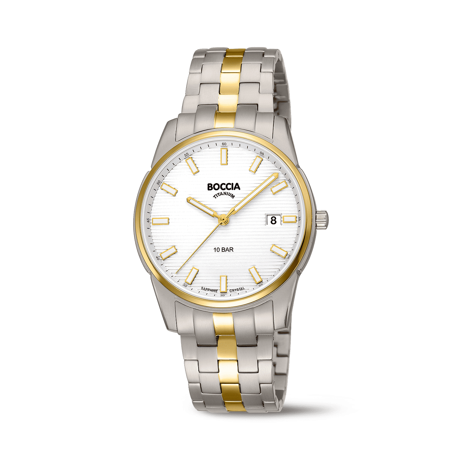 Boccia 3686-02 Herren Armbanduhr • Saphirglas • Bicolor Titan