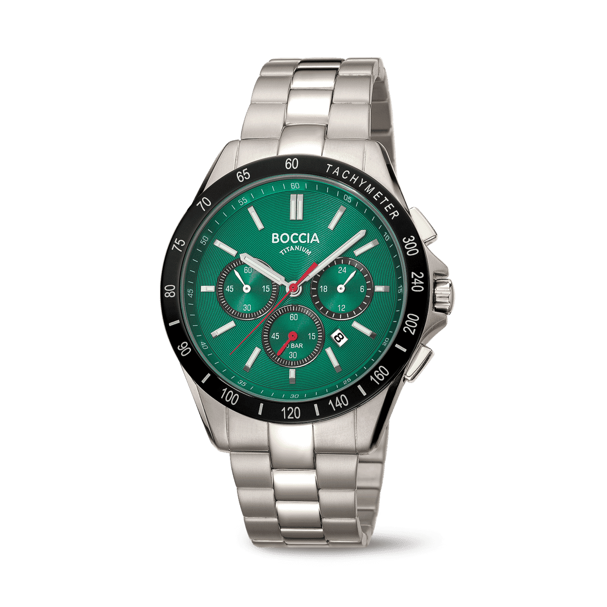 Boccia 3733-02 Herren Armbanduhr • Reintitan Chronograph • Tachymeter-Lünette
