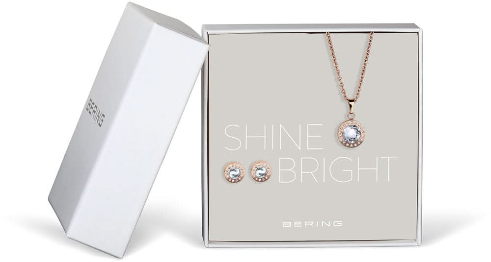 Jewellery Set Necklace with Pendant and Stud Earrings - Bering Jewelry Model: 429-711-Rosegold