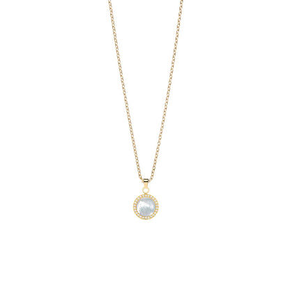 Arctic Pearls Elegante Goldglänzende Halskette mit Schimmerndem Perlmutt-Anhänger - Bering Modell: 452-27-450