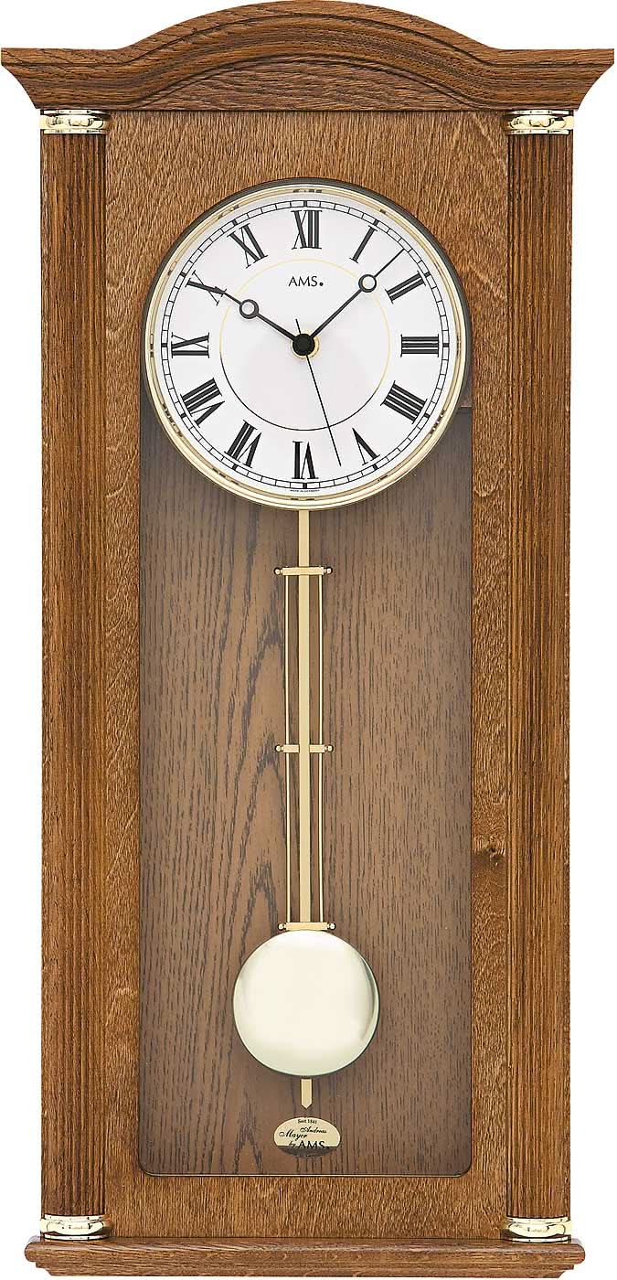 AMS Wanduhr 64x28 cm Holz • Funkgesteuert • Westminster Melodie