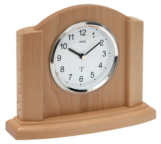 AMS Table Clock Beech • Radio-Controlled Movement • Arabic Numerals