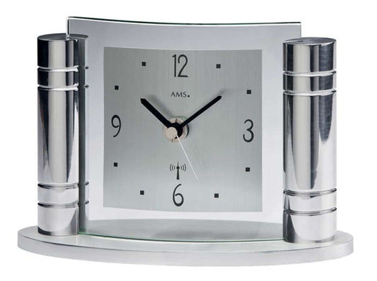 AMS Table Clock 18x12x8 cm Metal • Precise radio-controlled movement • Modern design