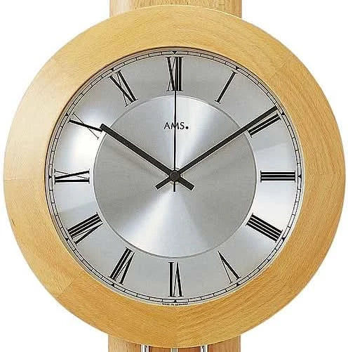 AMS Wanduhr 60x25x10 cm Holz • Funkuhrwerk • Massivholz Buche