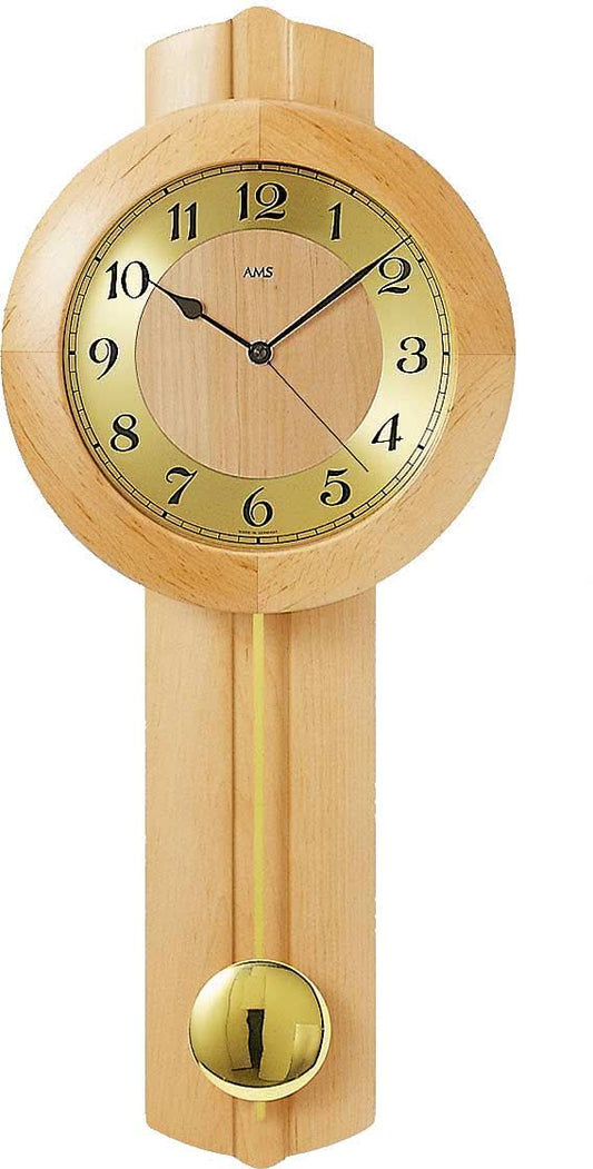 AMS Wall Clock 62x25x10 cm Wood • Radio Controlled • Solid Wood