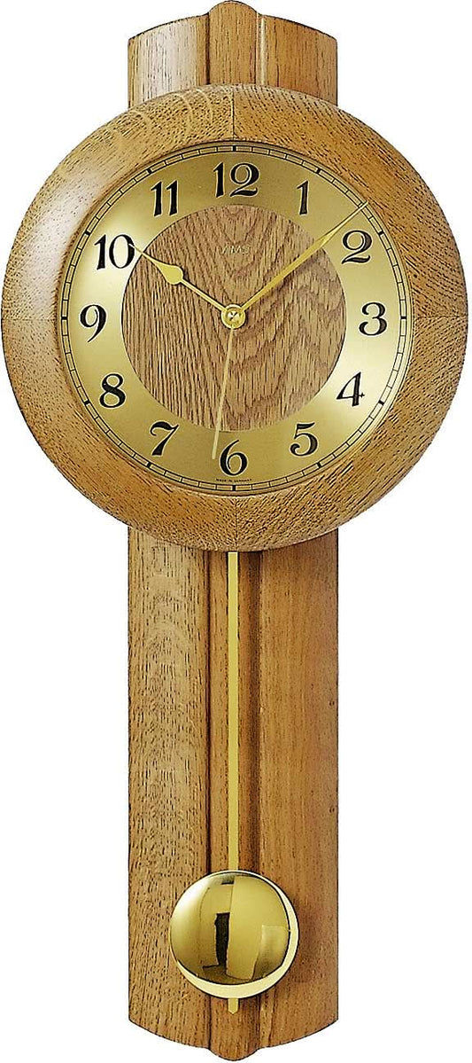 AMS Wanduhr 62x25x10 cm Holz • Funk-Uhrwerk • Pendel