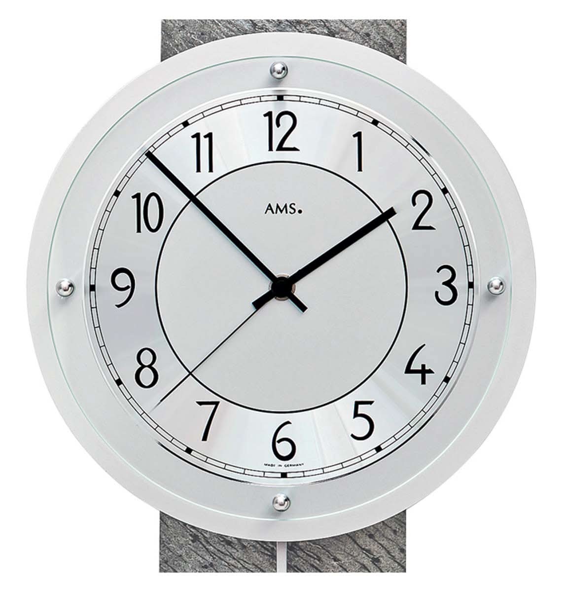 AMS Wanduhr 66x24x10 cm Aluminium • Funkgesteuert • Modernes Design
