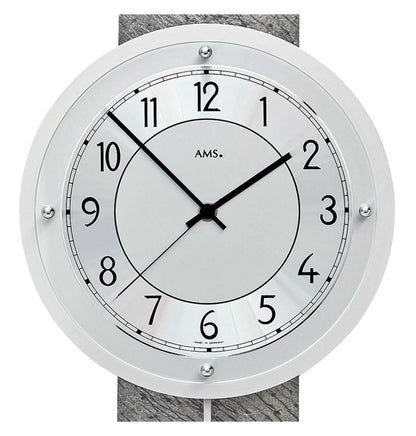 AMS Wanduhr 66x24x10 cm Aluminium • Funkgesteuert • Modernes Design