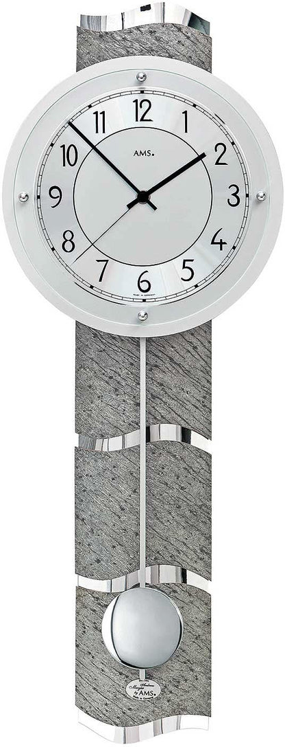 AMS Wanduhr 66x24x10 cm Aluminium • Funkgesteuert • Modernes Design