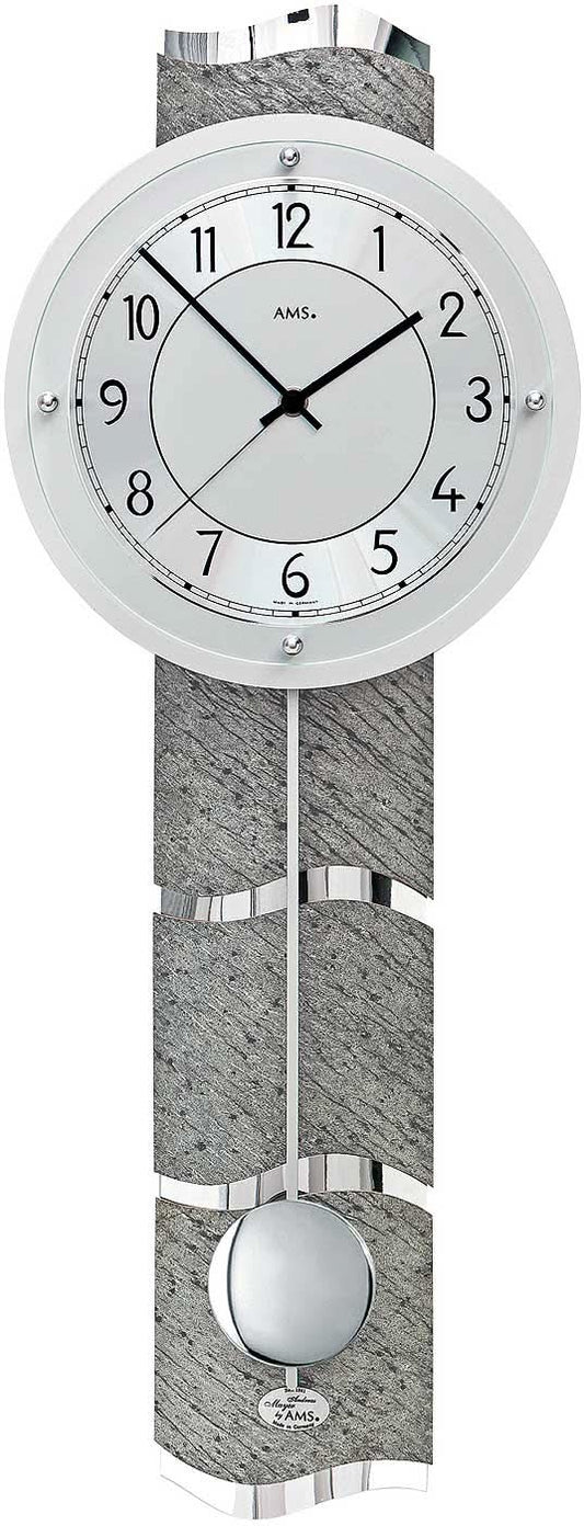 AMS Wanduhr 66x24x10 cm Aluminium • Funkgesteuert • Modernes Design