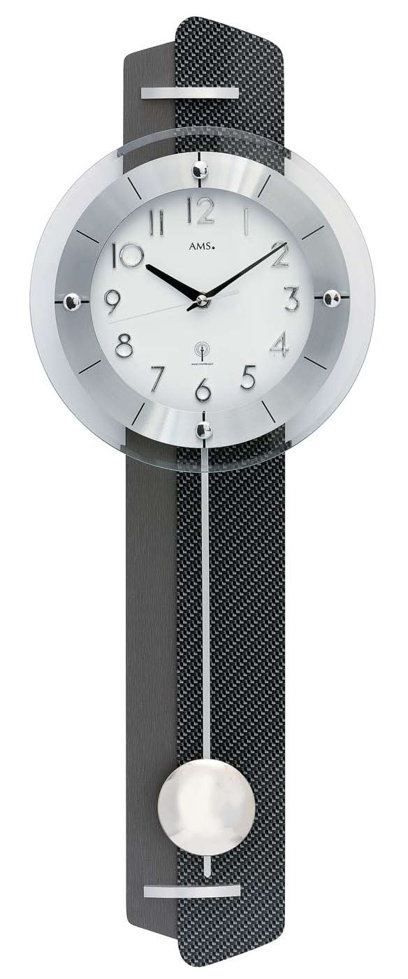 AMS Wanduhr 70x25x7 cm Holz • Funkgesteuert • Modernes Design