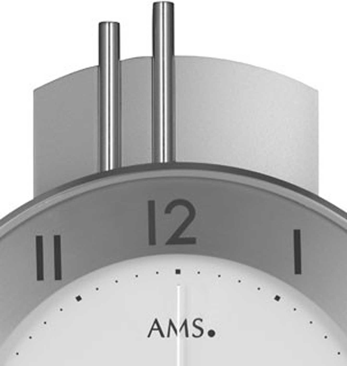 AMS Wanduhr 62x22x8 cm Holz • Funkpendelwerk • Modernes Design