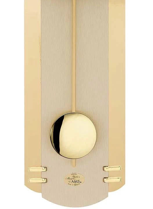 AMS Wanduhr 60x22x7 cm Holz • Funkgesteuert • Elegantes Design