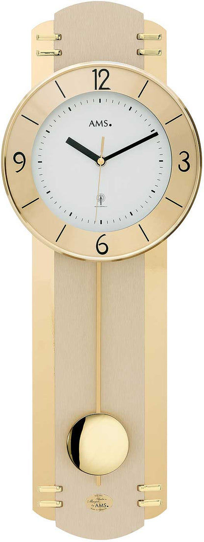 AMS Wanduhr 60x22x7 cm Holz • Funkgesteuert • Elegantes Design