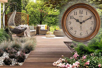 Artvendis 5575B Wanduhr Gartenuhr Funkwanduhr