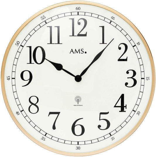 AMS Wanduhr 40 cm Ø Metall • Funkuhr • Geräuschlos