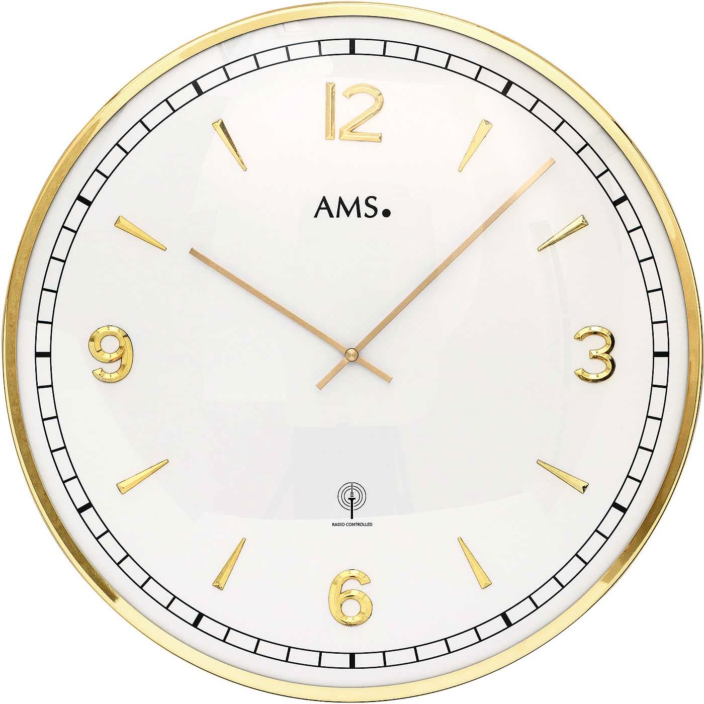 AMS Wanduhr 40 cm Ø Metall • Modernes Design • Funkgesteuert