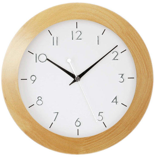AMS Wanduhr 29 cm Ø Holz • Funkgesteuert • Modernes Design