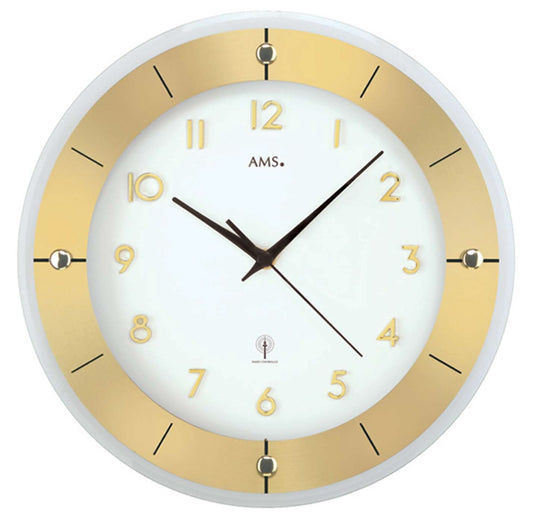 AMS Wanduhr 31x31x4 cm Metall • Funkgesteuert • Zeitloses Design