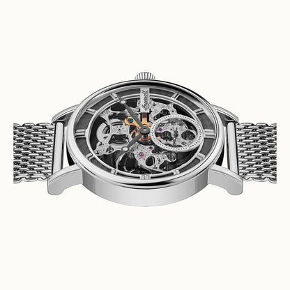 Ingersoll 1892 The Herald I00405B Herren Armbanduhr Silber • Skelettiertes Automatikwerk • Mineralglas, Bild 4
