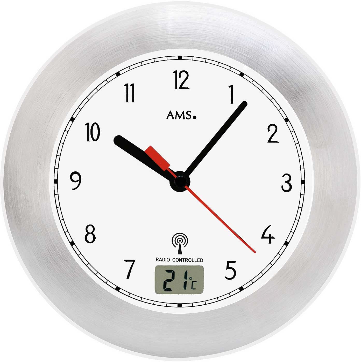 AMS Wanduhr für Badezimmer • Funkgesteuert • Wasserdicht