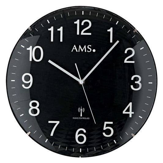 AMS Wall Clock 32 cm Ø Plastic • Radio-Controlled • Timeless Design