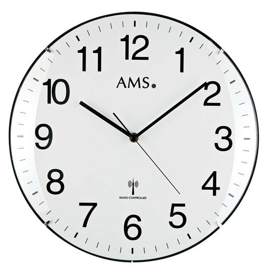 AMS Wall Clock 32x32x5 cm Plastic • Radio Controlled • Modern Design