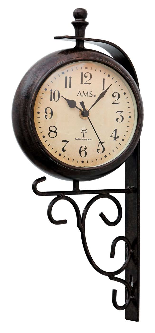 AMS Wanduhr 38x18x10 cm Metall • Funk • Vintage