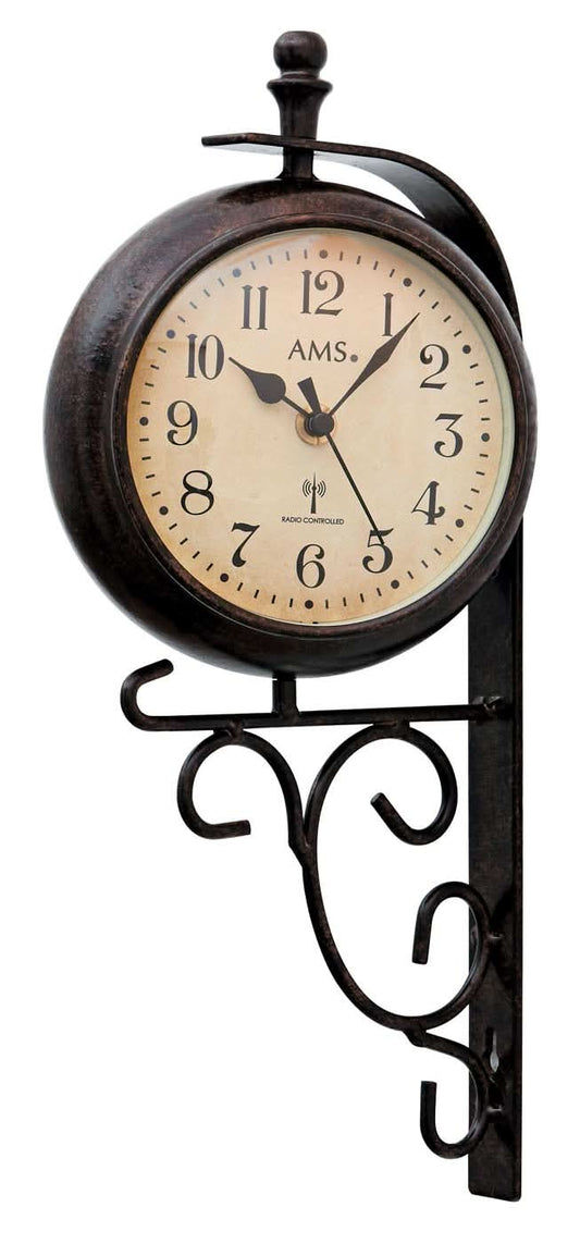 AMS Wanduhr 38x18x10 cm Metall • Funk • Vintage
