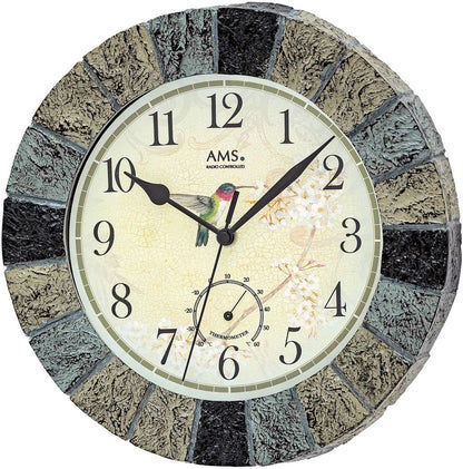 AMS Wanduhr 26x26x6 cm Kunststoff • Funkwerk • Wetterfest