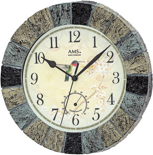 AMS Wanduhr 26x26x6 cm Kunststoff • Funkwerk • Wetterfest