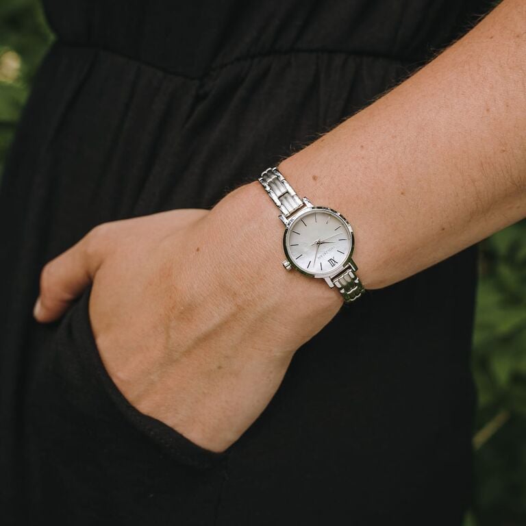 Holzkern Skadi Skadi Damen Armbanduhr Weiß • Miyota Quarzwerk • Perlmutt-Zifferblatt, Bild 2