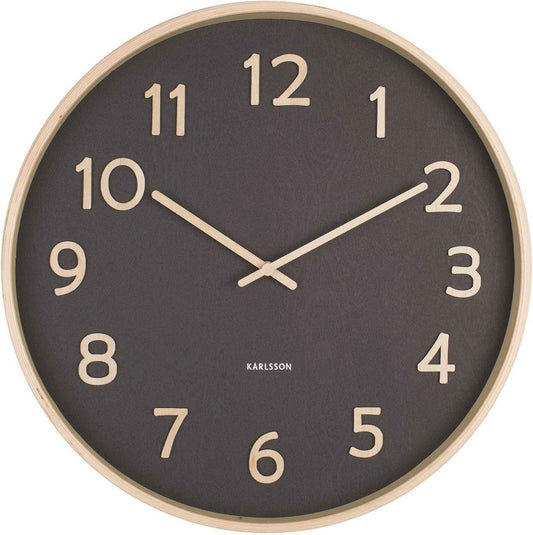 Karlsson Wanduhr 40x40x4,5 cm Holz • Modernes Design • Natürliche Optik