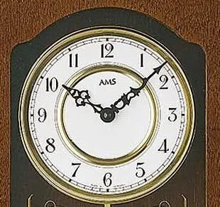 AMS Wanduhr 50x27x8 cm Nussbaum • Quarz Uhrwerk • Westminster Melodie