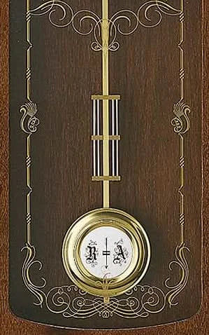 AMS Wanduhr 50x27x8 cm Nussbaum • Quarz Uhrwerk • Westminster Melodie