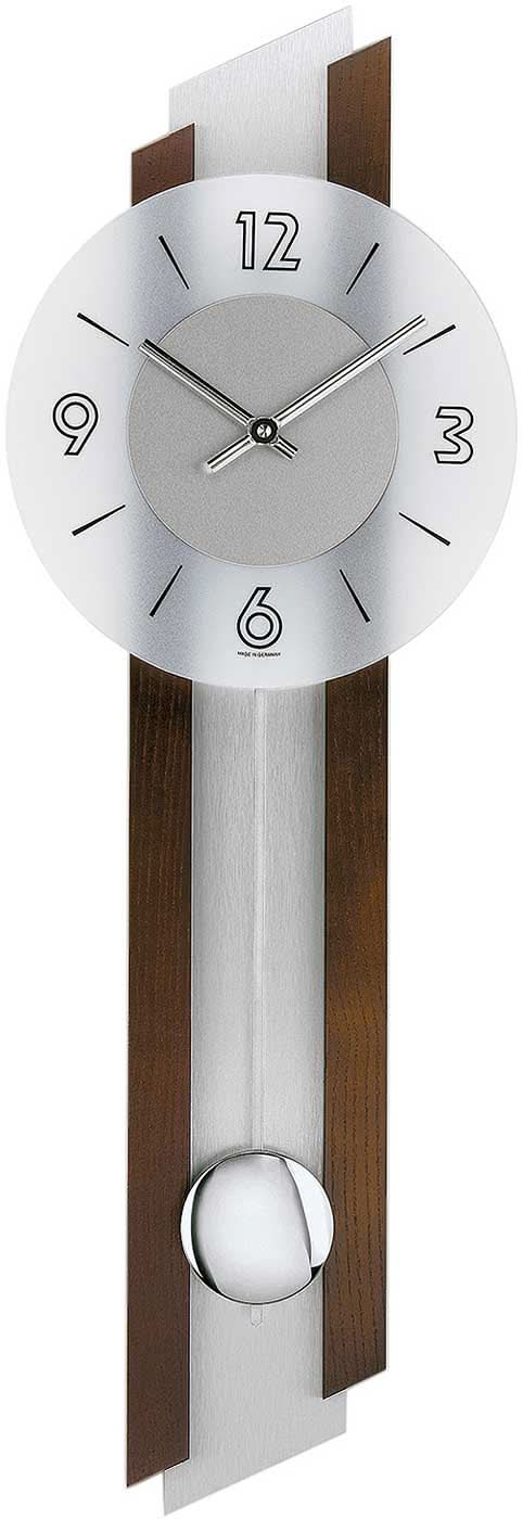 AMS Wanduhr 62x23x7 cm Holz • Modernes Design • Mit Pendel