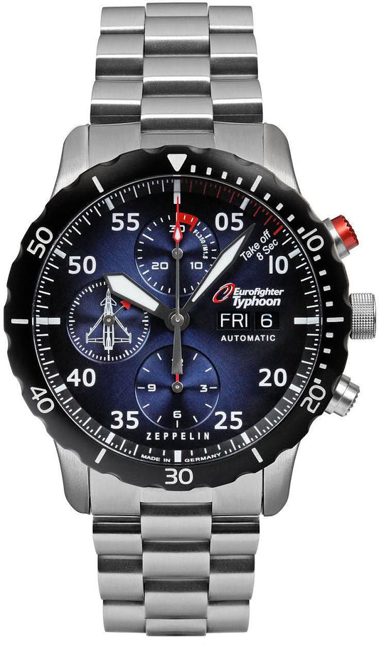 Zeppelin Eurofighter 7218M-3 Herrenuhr • Automatik Chronograph • Made in Germany