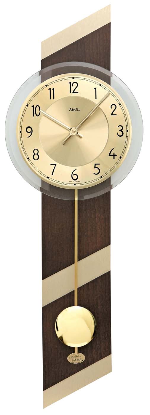 AMS Wall Clock 69x23x20.32 cm Wood • Modern Design • Quartz Movement
