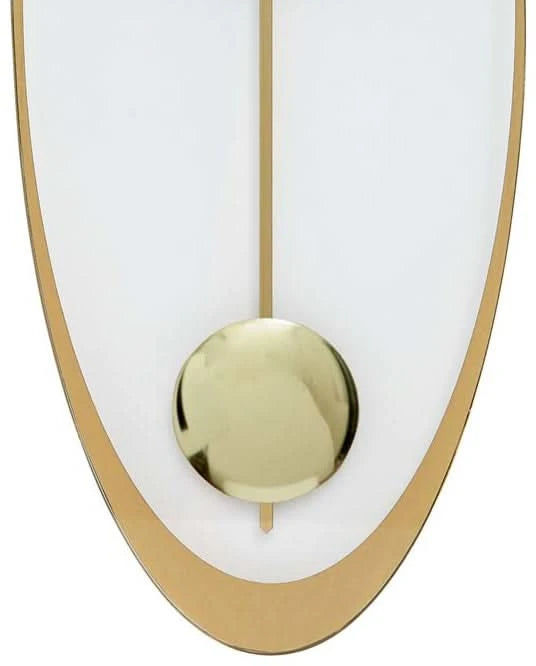 AMS Wanduhr 50x19x3 cm Metall • Moderne Pendeluhr • Edles Golddesign